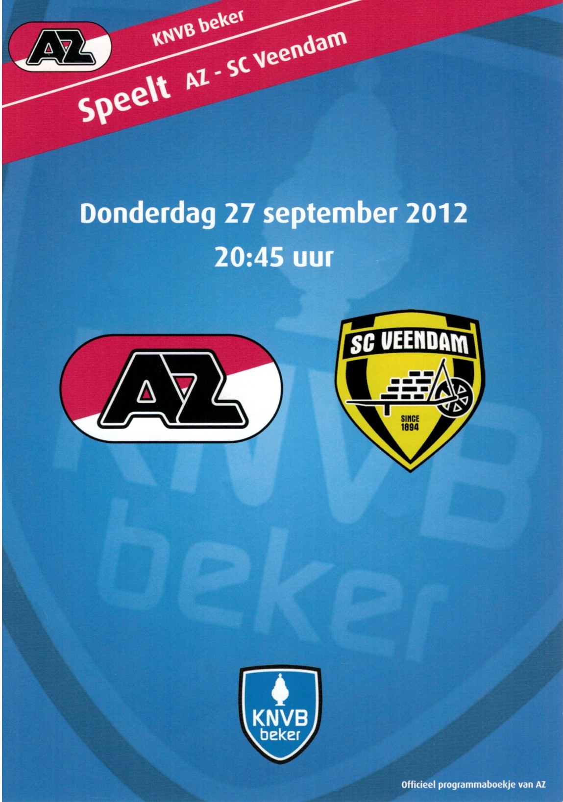 AZ Programma 27-sep-2012 Veendam thuis beker